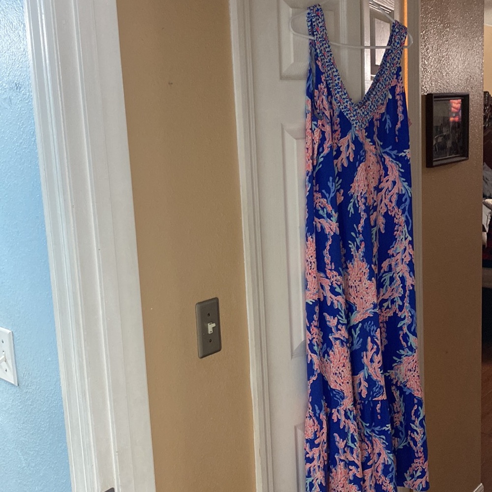 LILLY Pulitzer XL Madsen MIDI Dress I’m Borealis Blue - Picture 3 of 7
